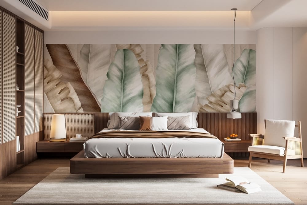 Textured leaves in soft pastel tones