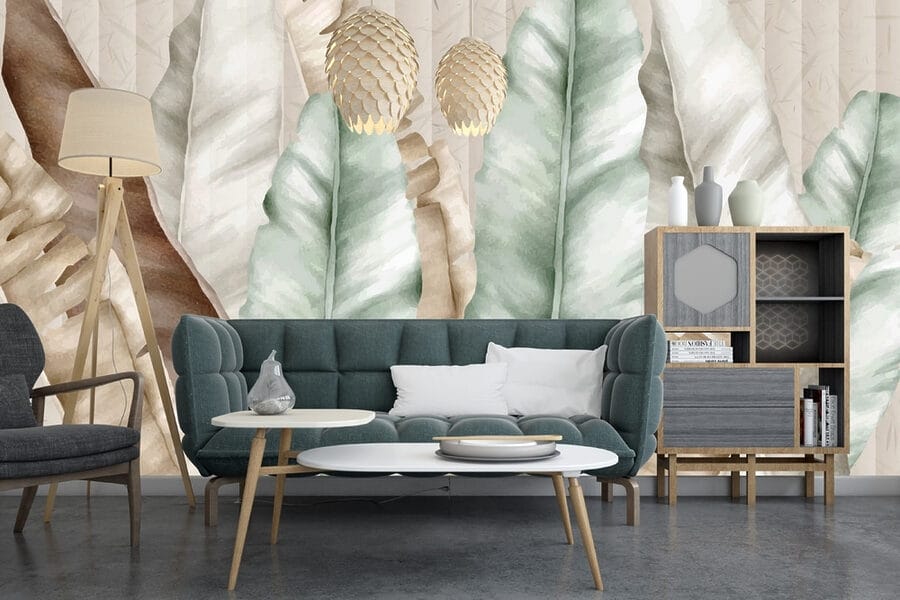 Textured leaves in soft pastel tones Textured leaves in soft pastel tones