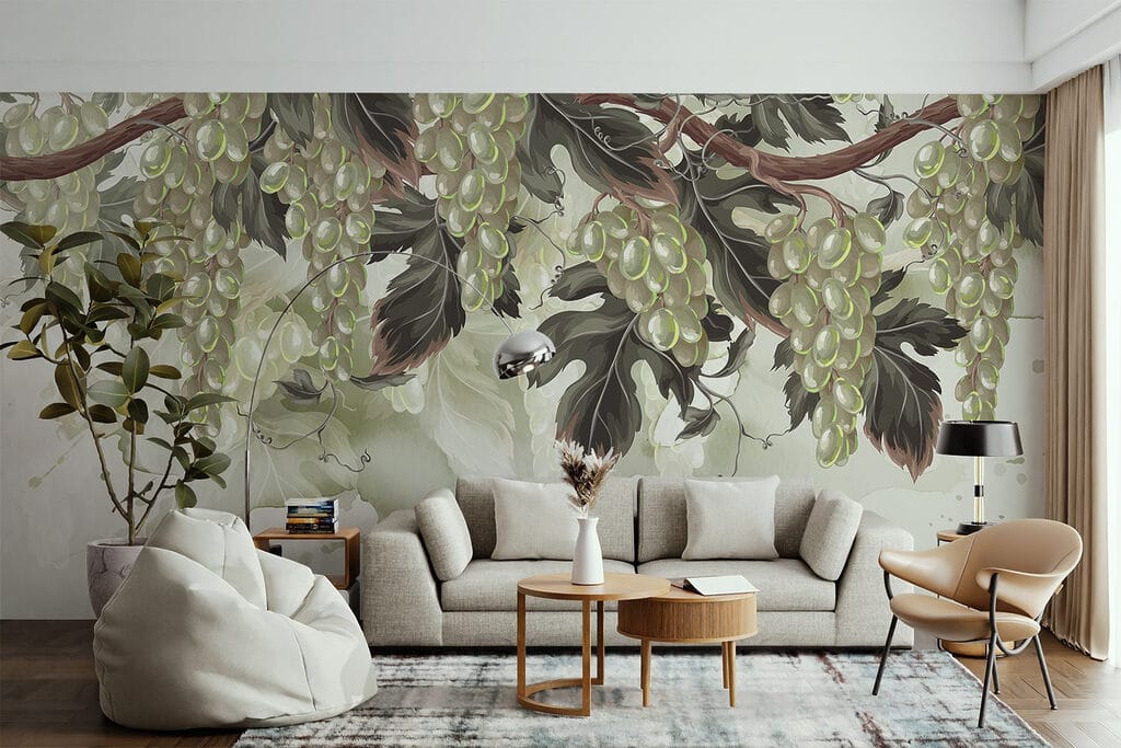 Bunch of grapes on a vine