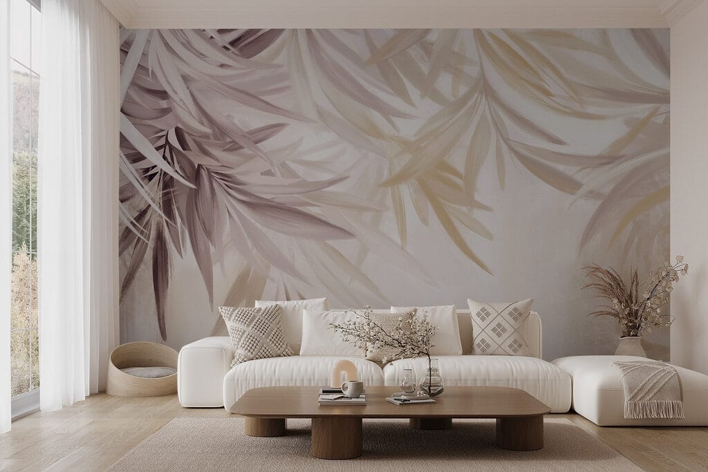 Soft leaves in gentle hues