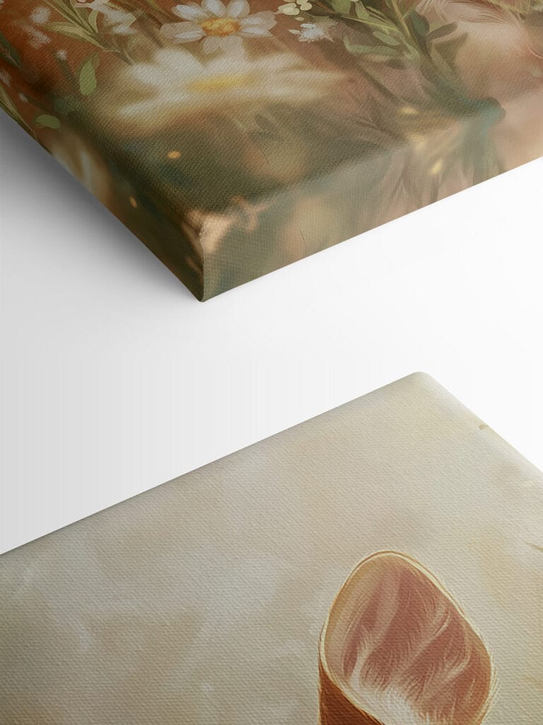 Baby deer in a field of flowers