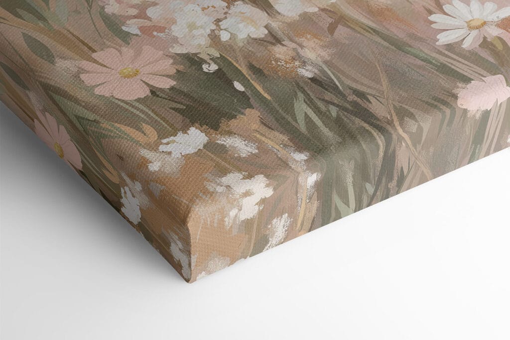 Painting of a deer in a field of flowers