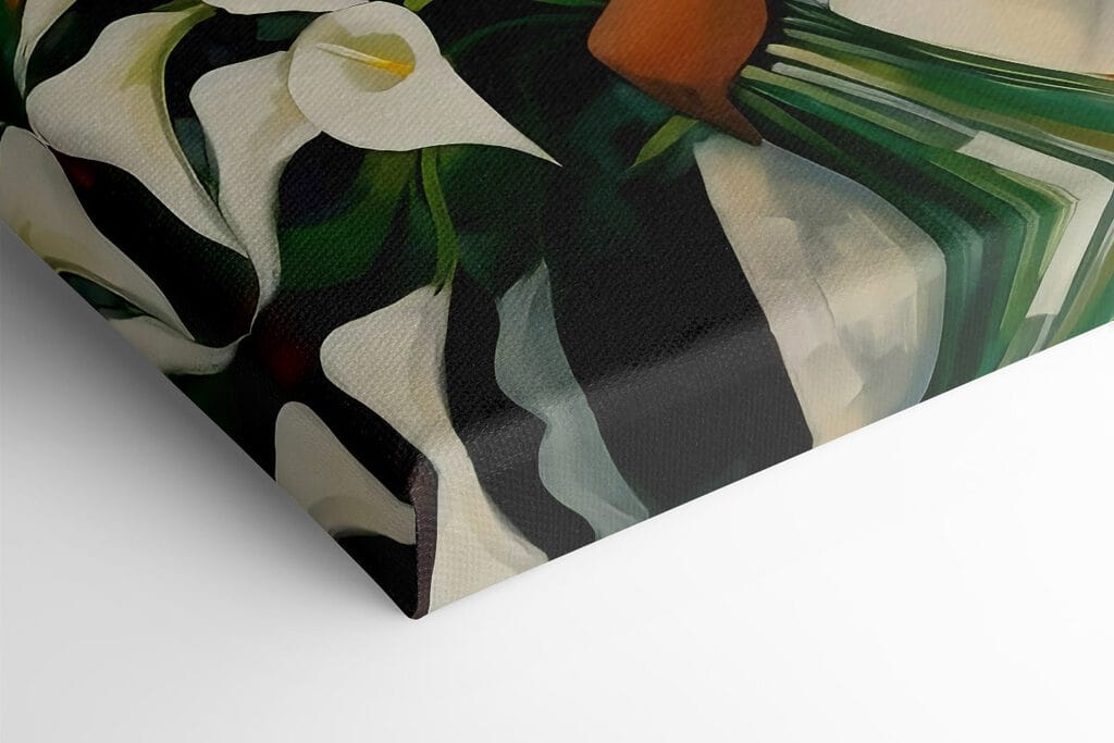 Painting of a woman holding flowers