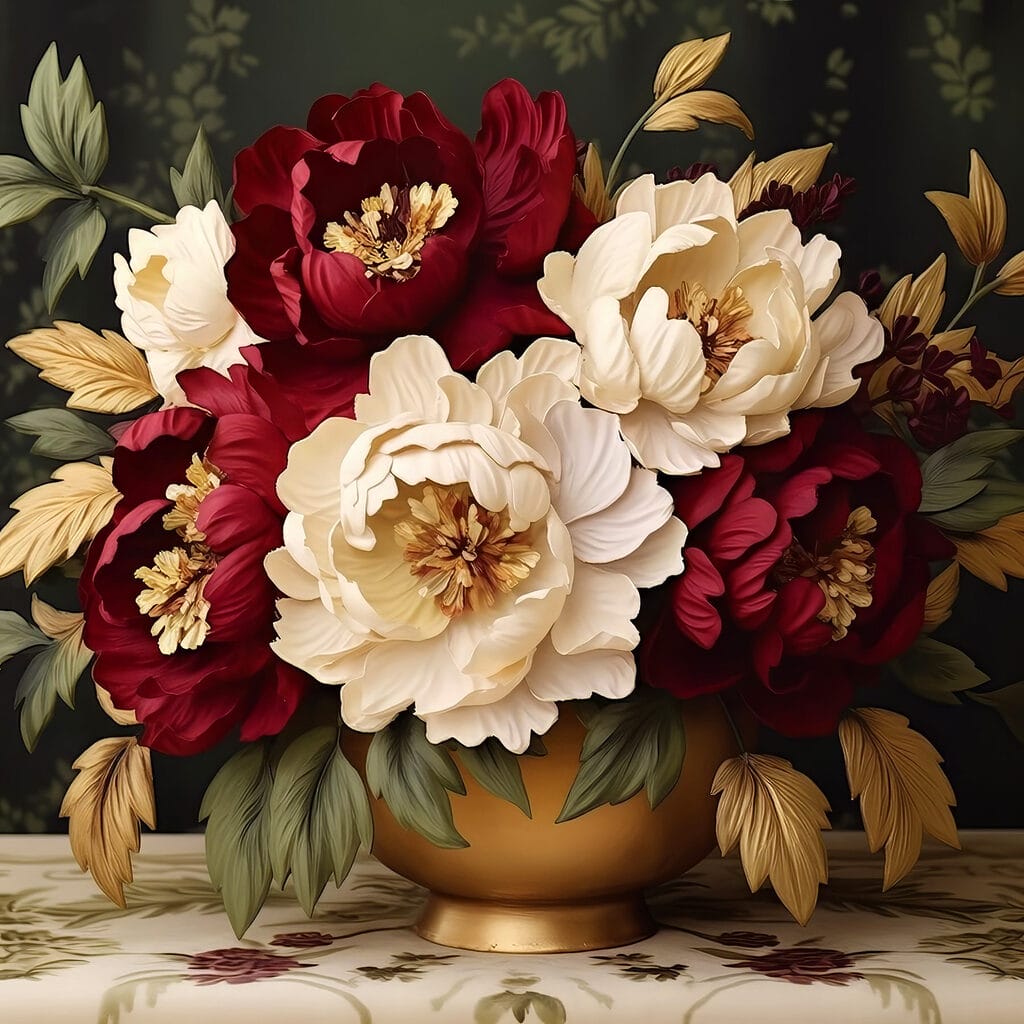 Vase of flowers on a table