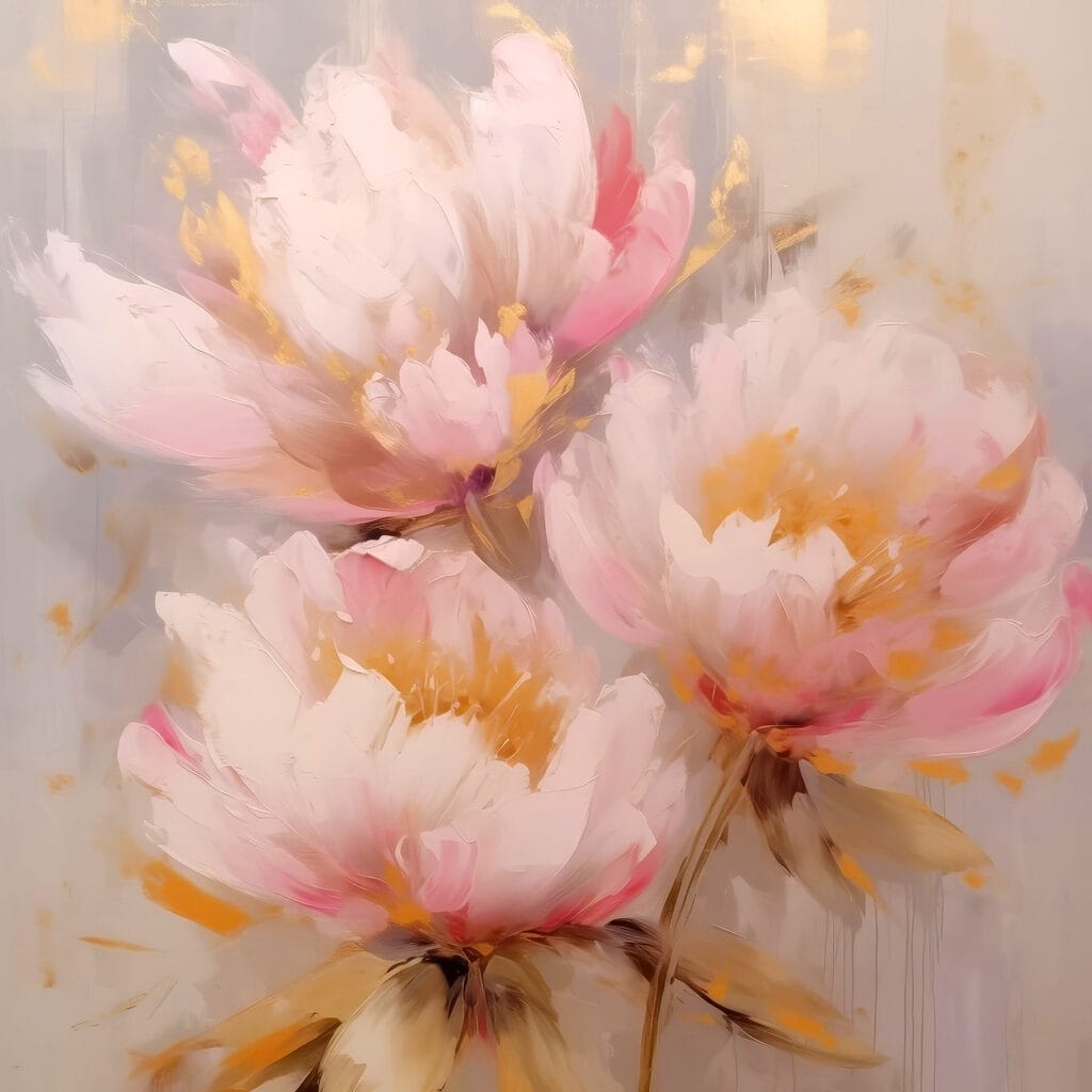 Painting of pink flowers