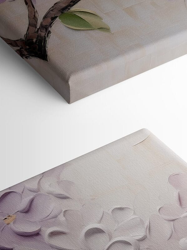 Painting of flowers on a white surface Painting of flowers on a white surface