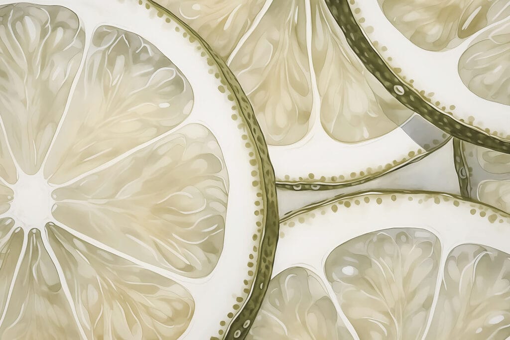 Fresh lemon slices stacked together