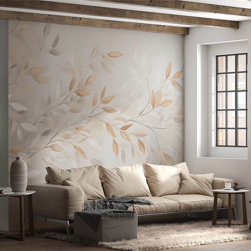 Delicate leaves in soft hues