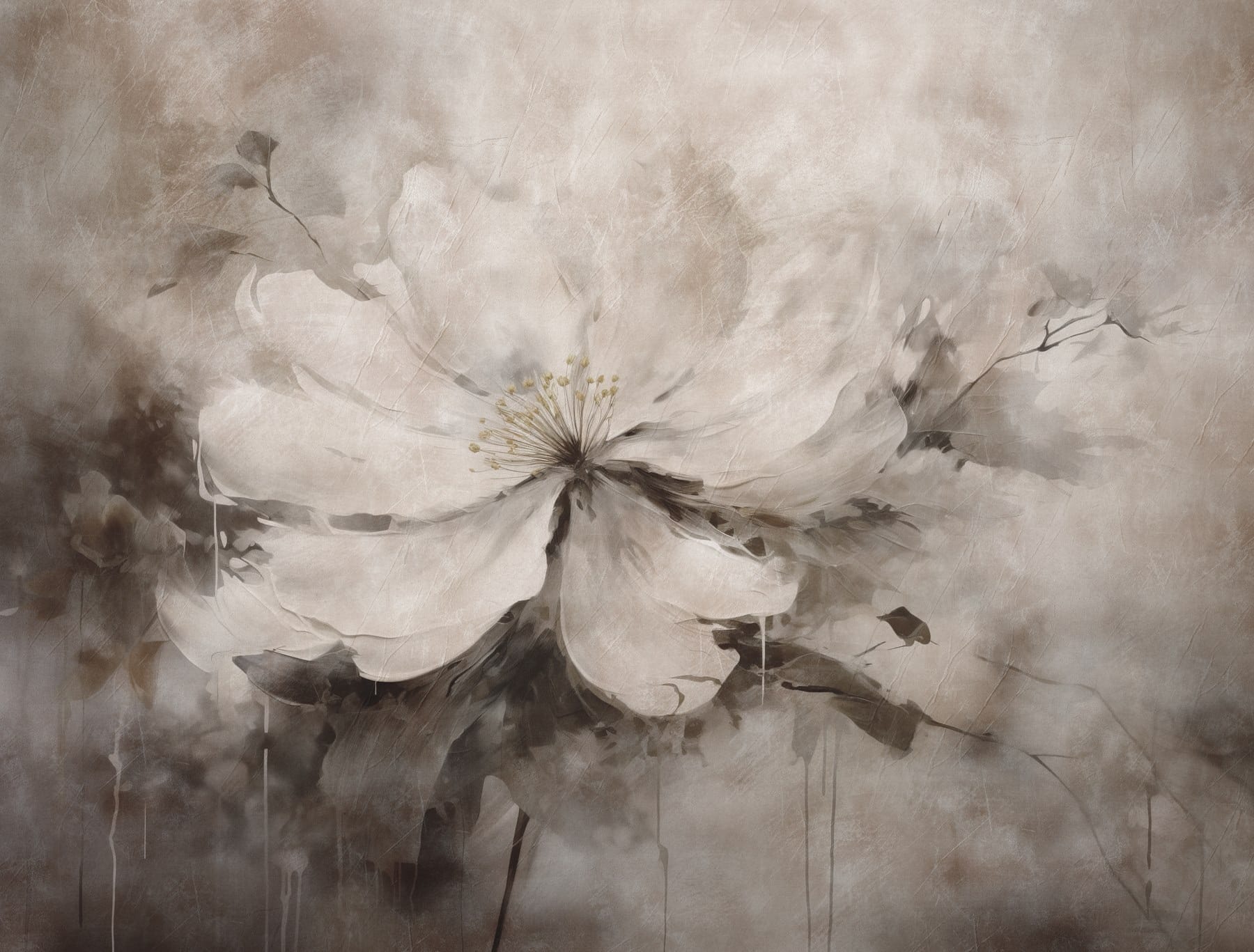 Painting of a white flower