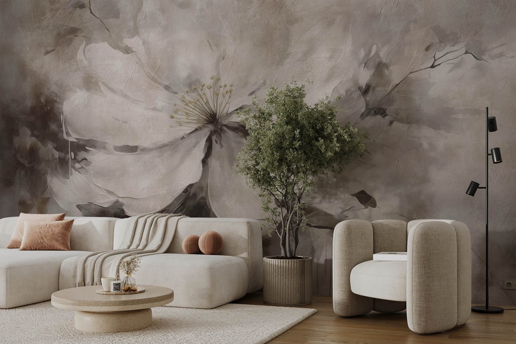 Painting of a white flower