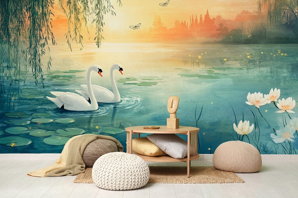 Two swans in a lake Two swans in a lake