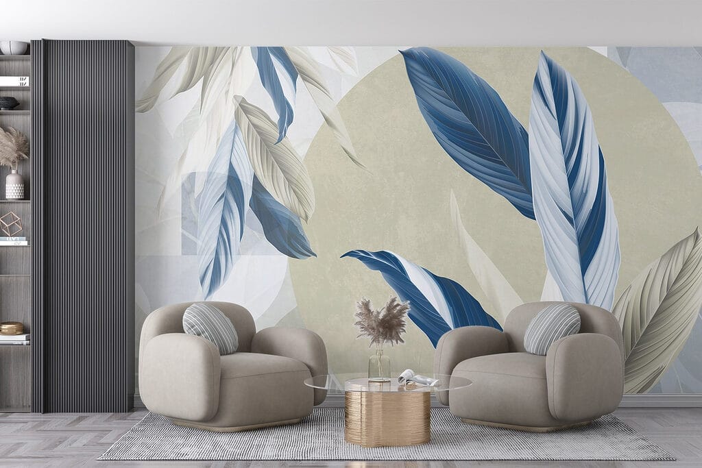 Serene leaves in calming hues