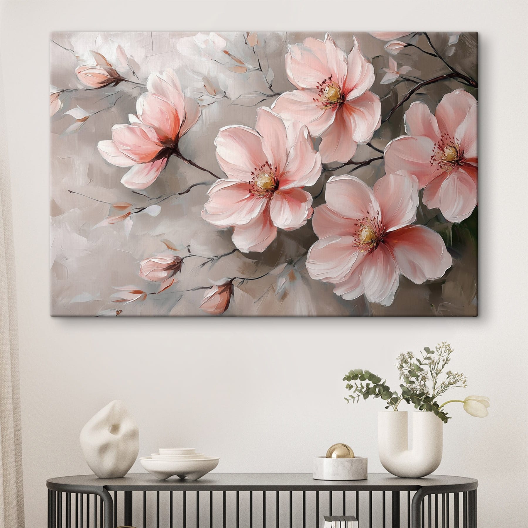 Painting of pink flowers