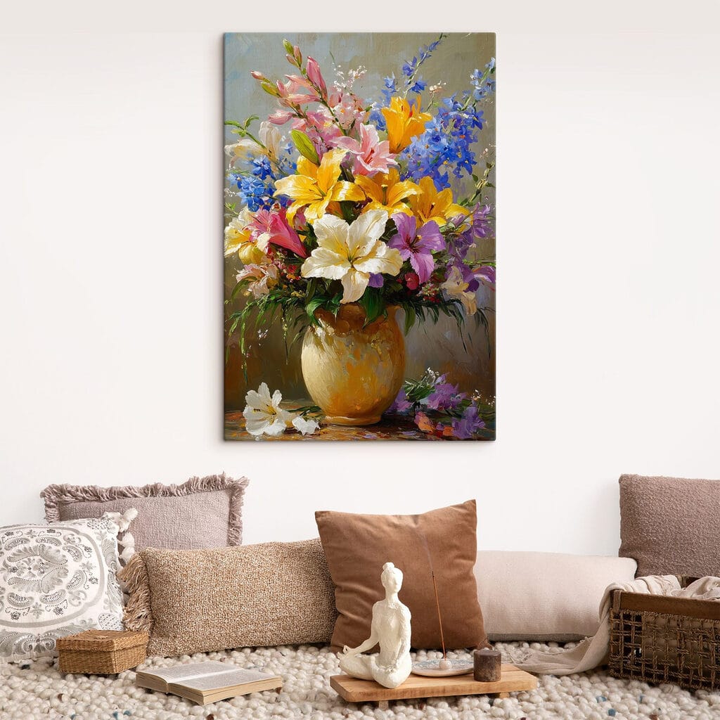 Painting of flowers in a vase