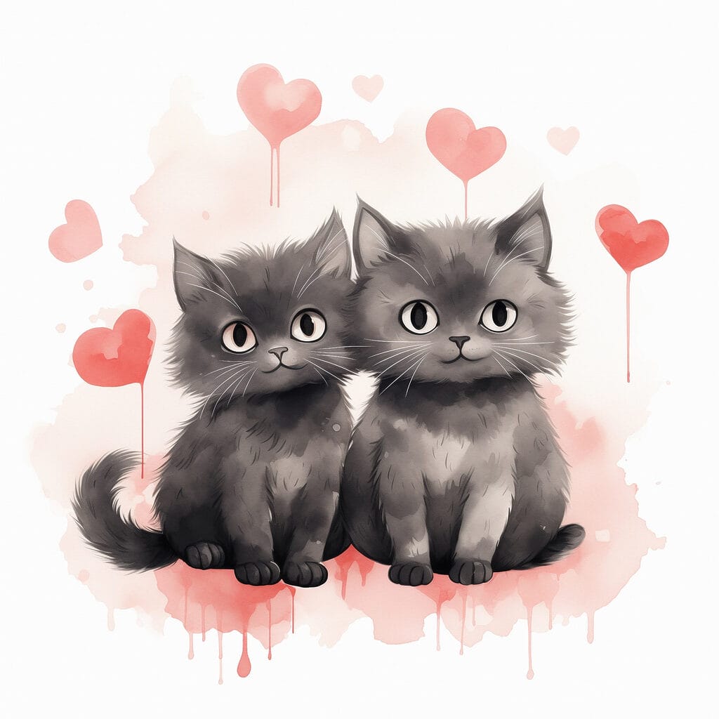 Two cats sitting next to each other