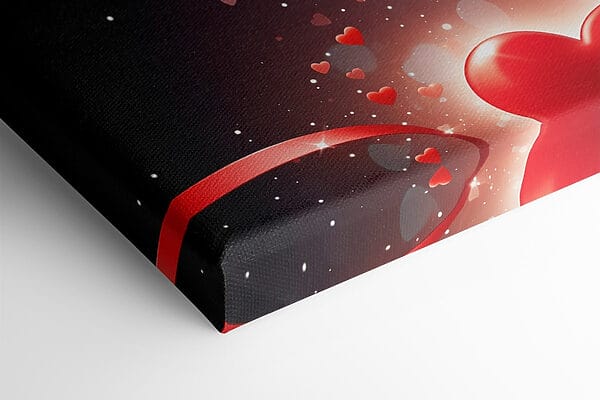 Dvě srdce s červenými stuhami a světly Dvě srdce s červenými stuhami a světly