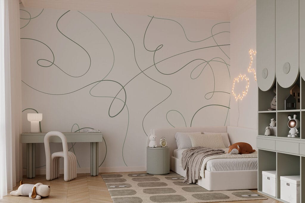 Green lines on a white background Green lines on a white background