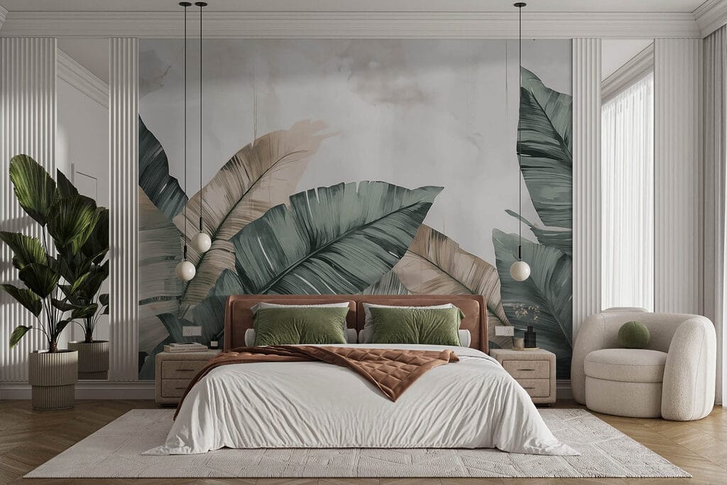 Serene leaves in soft pastel tones