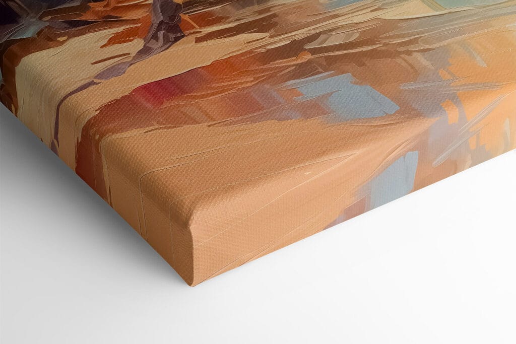 Painting of a beach with palm trees