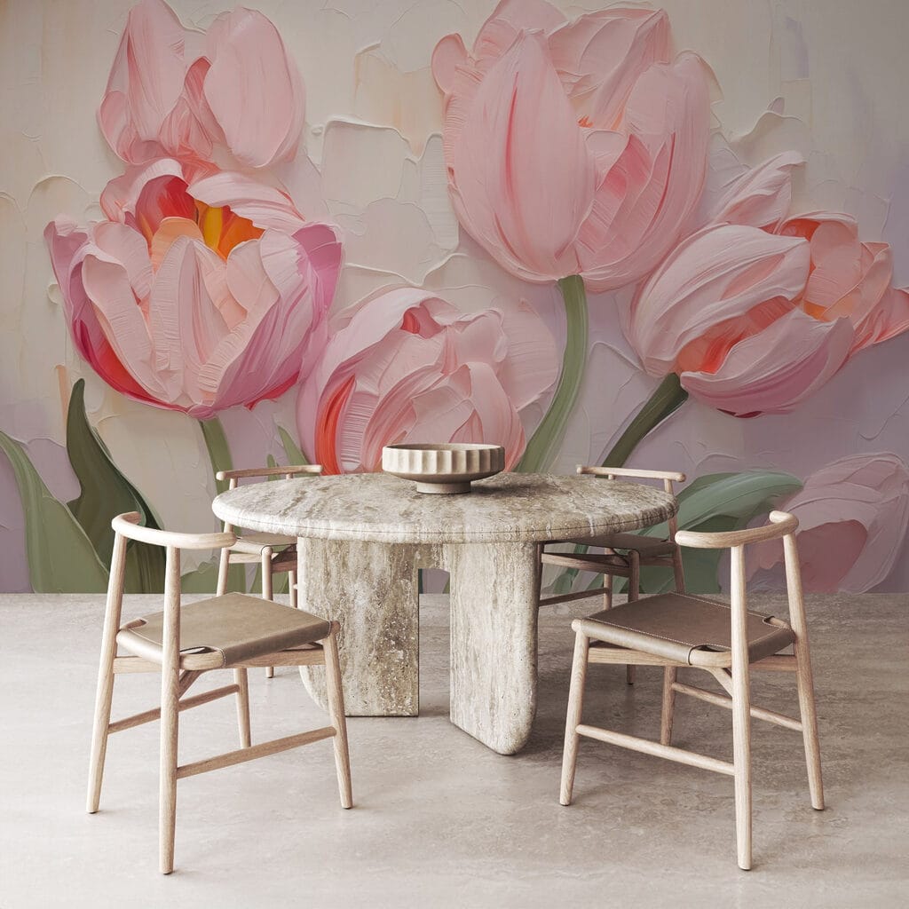 Painting of pink flowers Painting of pink flowers