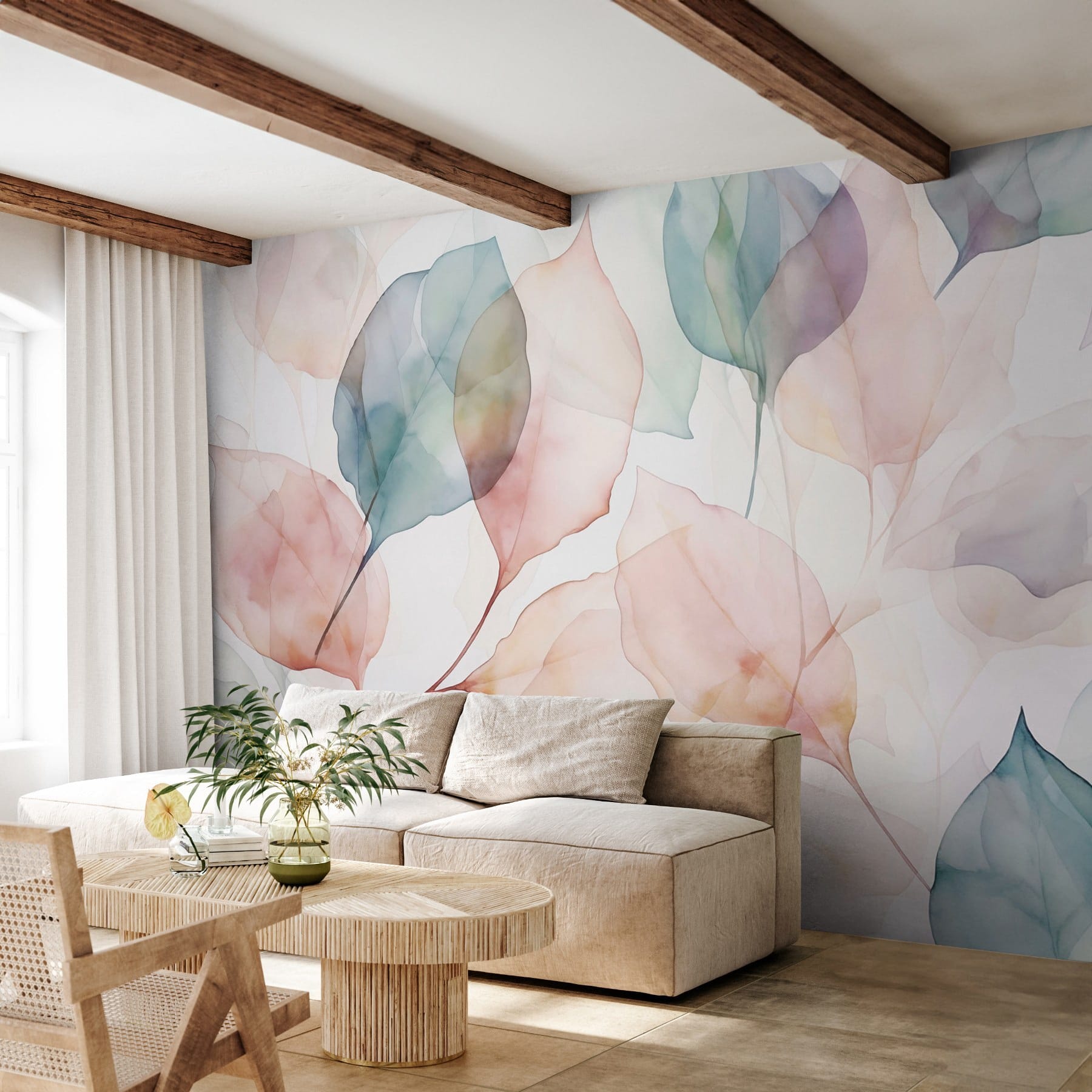 Soft hues of delicate leaves Soft hues of delicate leaves