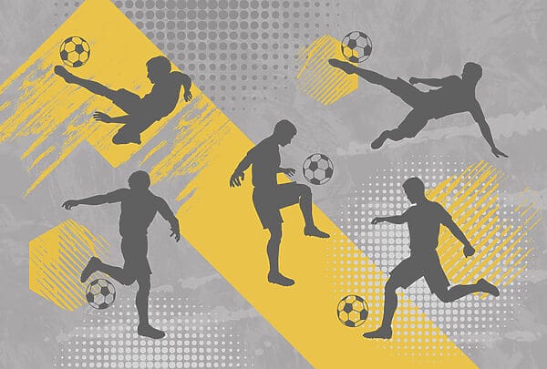 Skupina mužů hrajících fotbal Skupina mužů hrajících fotbal