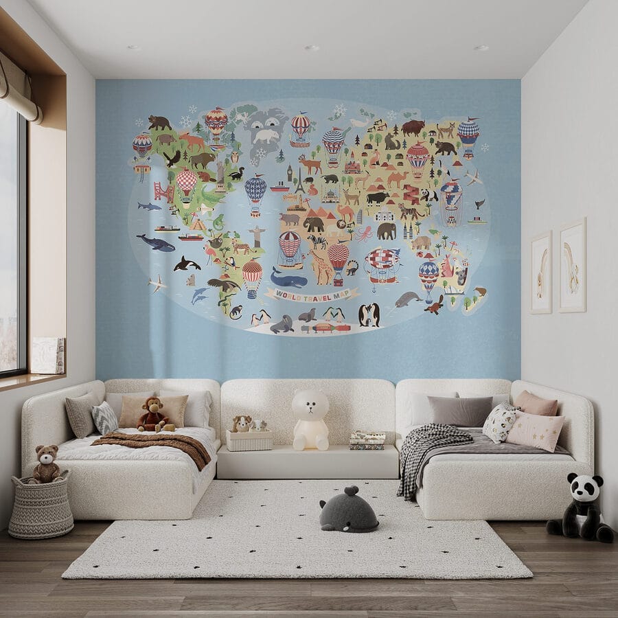 Mapa světa se zvířaty Mapa světa se zvířaty