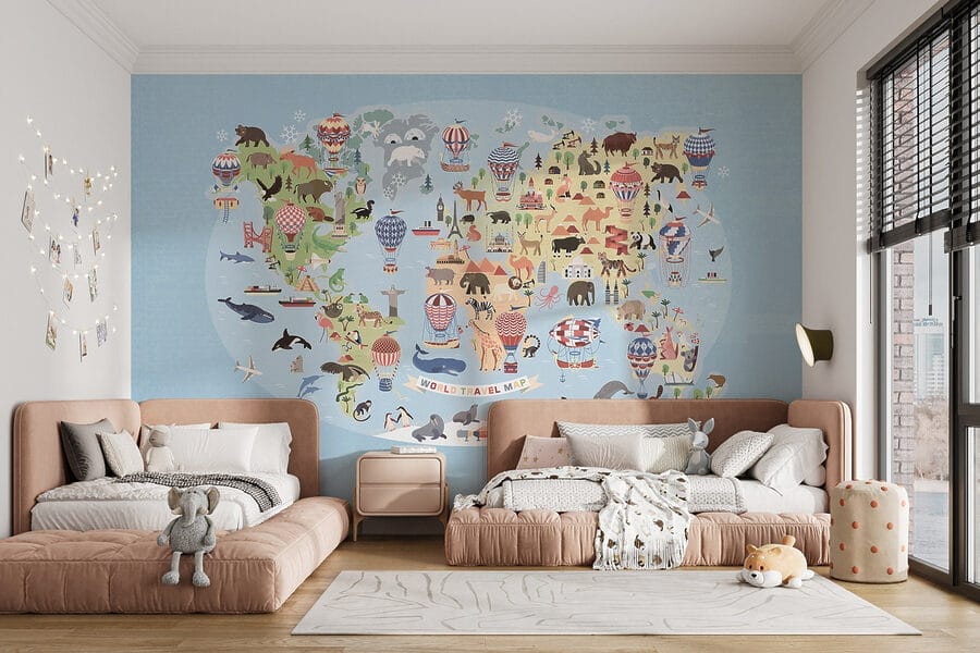 Mapa světa se zvířaty Mapa světa se zvířaty