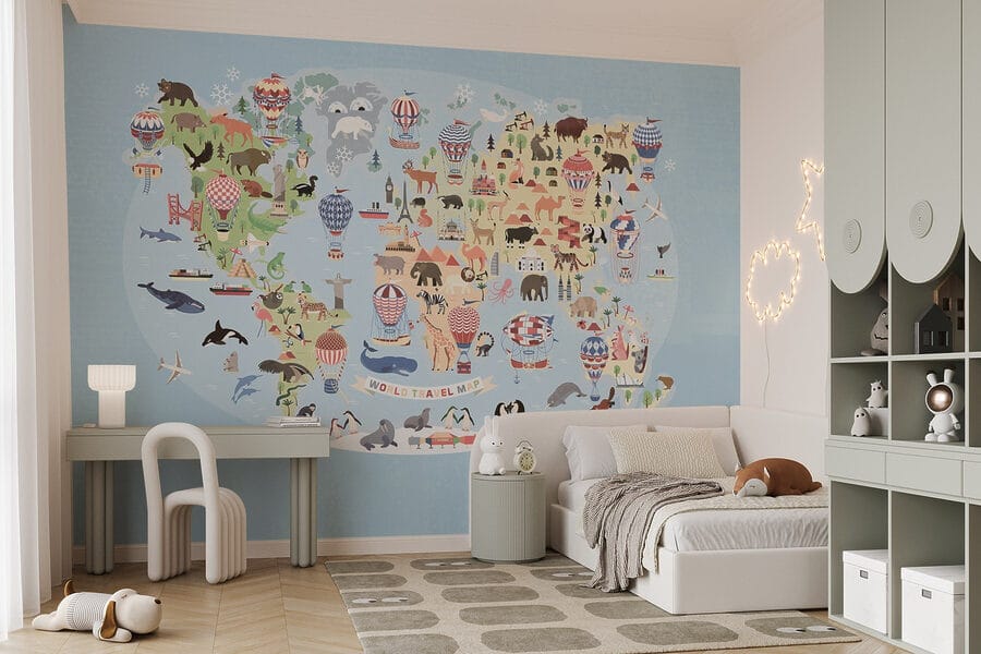 Mapa světa se zvířaty Mapa světa se zvířaty
