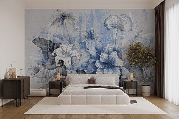 Jemné květy v jemných modrých odstínech Jemné květy v jemných modrých odstínech