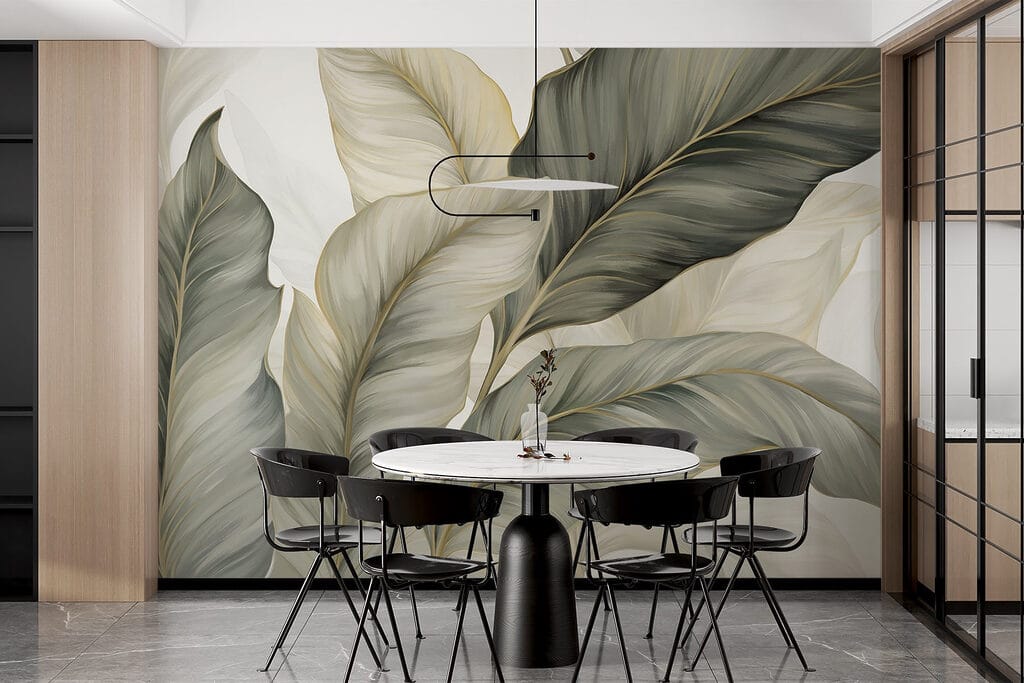 Lush leaves in soft hues