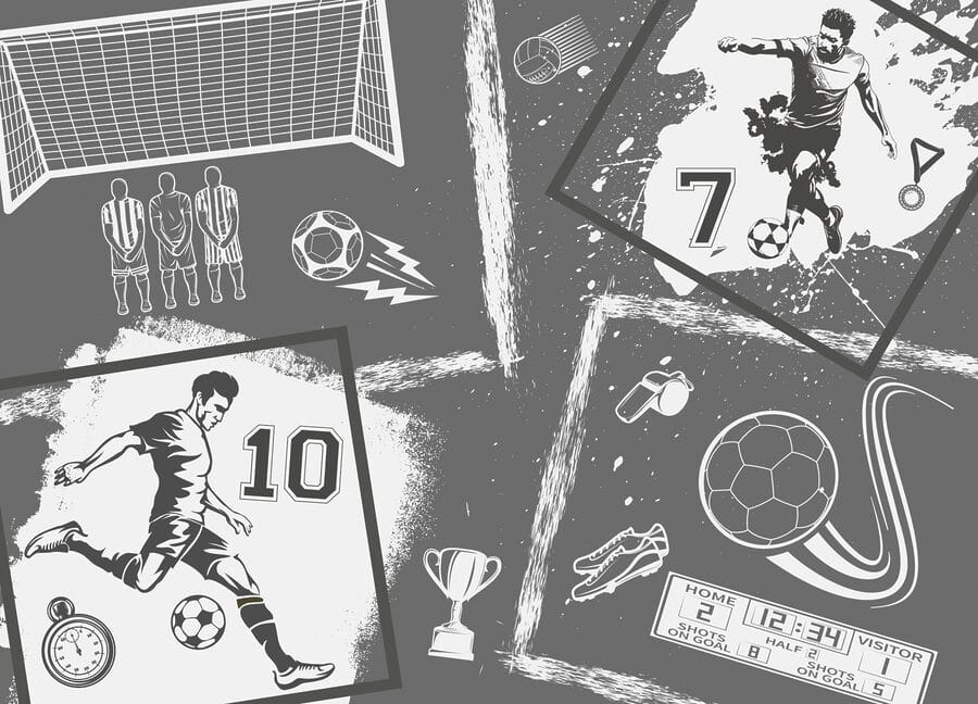 Fototapeta Fotbalová akce v černobílém stylu - Image 4