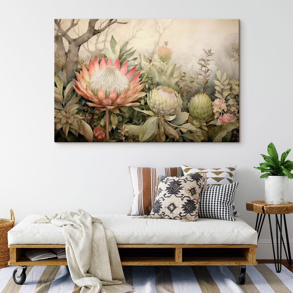 Painting of flowers and leaves