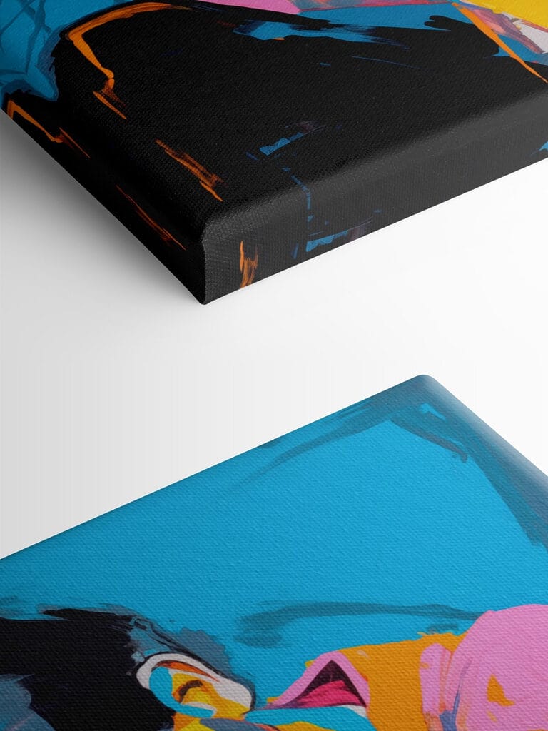 Painting of a woman with her head on her knees