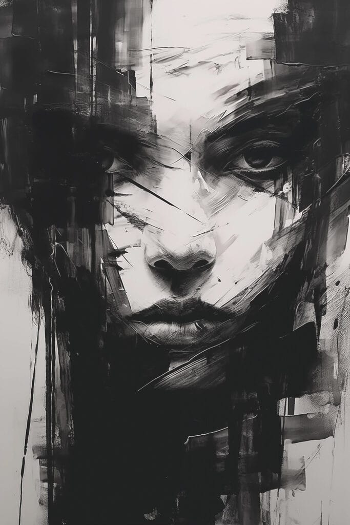 Painting of a woman's face