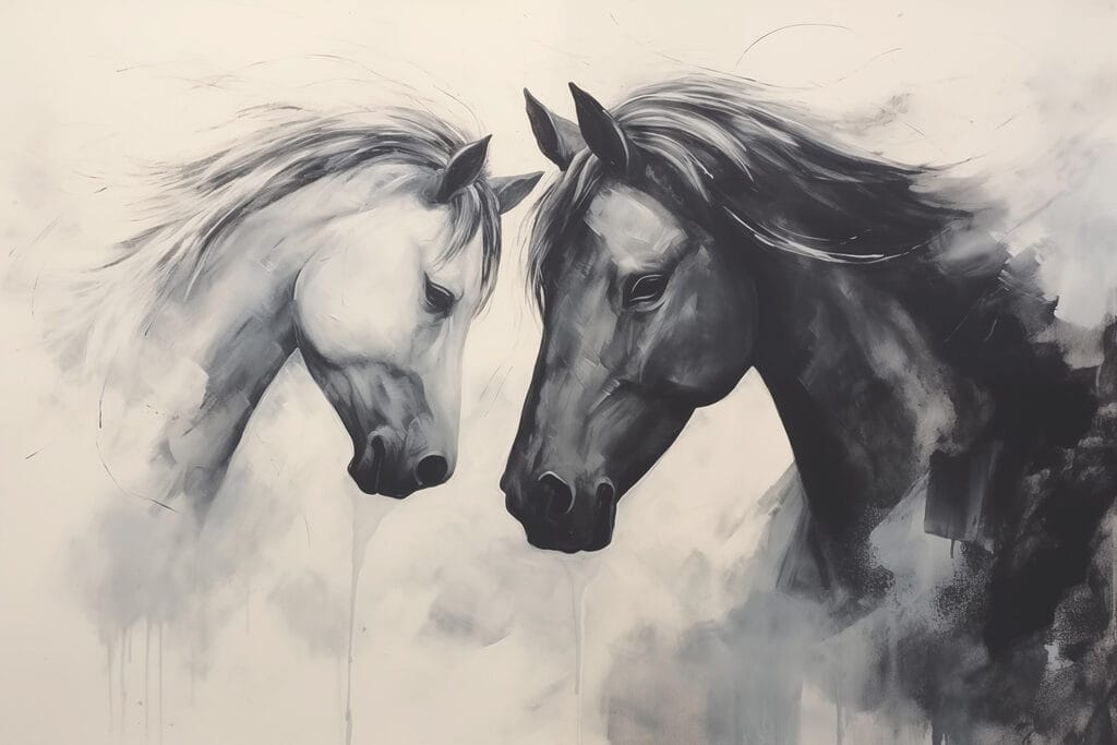 Painting of two horses