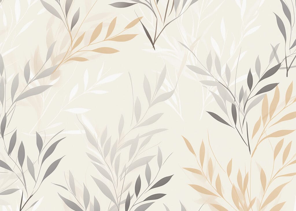 Pattern of leaves on a white background