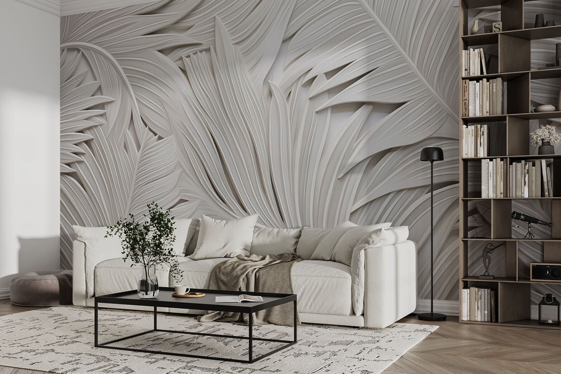 White paper cut out of leaves