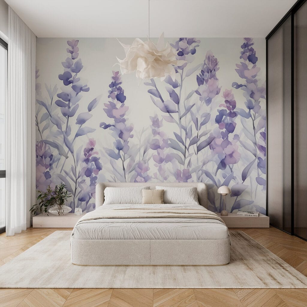 Painting of purple flowers Painting of purple flowers