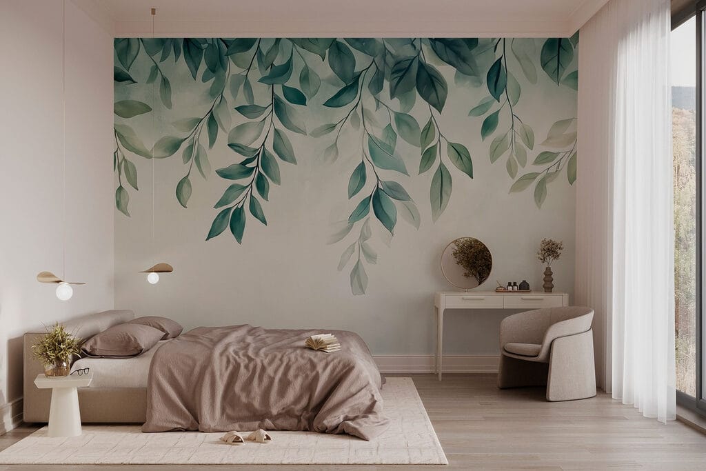 Gentle leaves drifting in soft hues