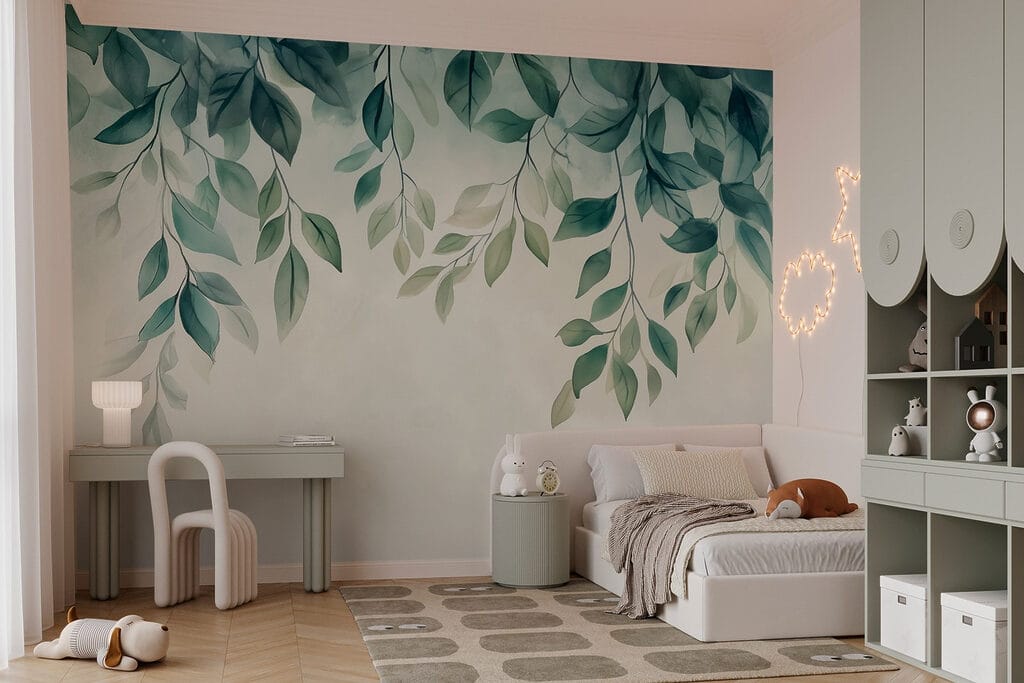 Gentle leaves drifting in soft hues