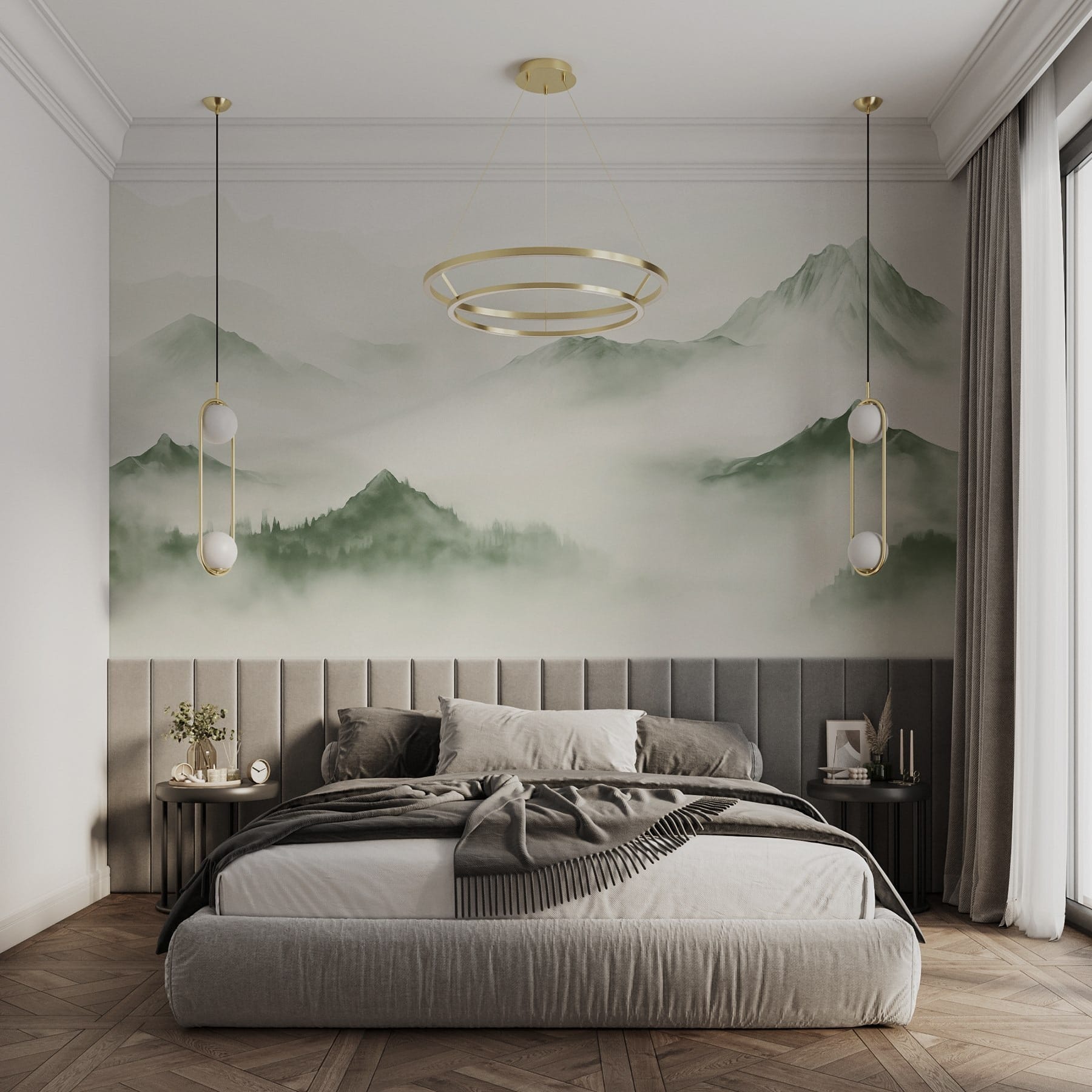 Foggy mountain range