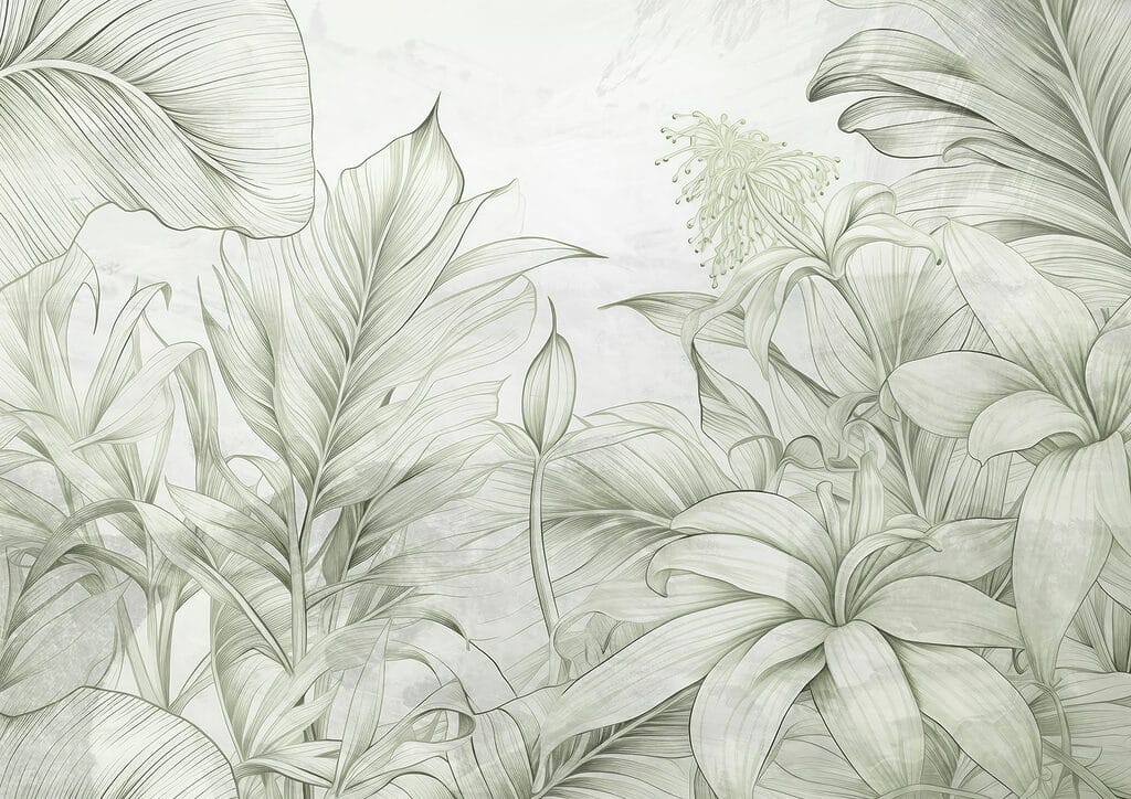 Jemná zeleň v jemném botanickém designu Jemná zeleň v jemném botanickém designu