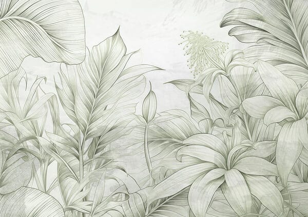Jemná zeleň v jemném botanickém designu Jemná zeleň v jemném botanickém designu