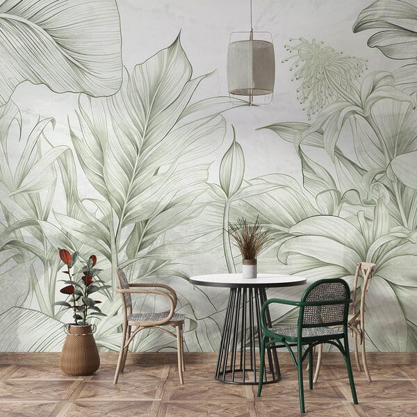 Jemná zeleň v jemném botanickém designu Jemná zeleň v jemném botanickém designu