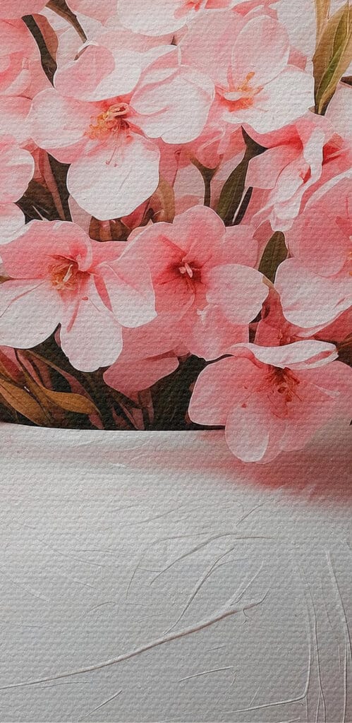 Vase with pink flowers