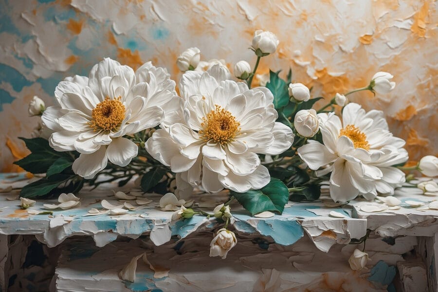 Group of white flowers Group of white flowers