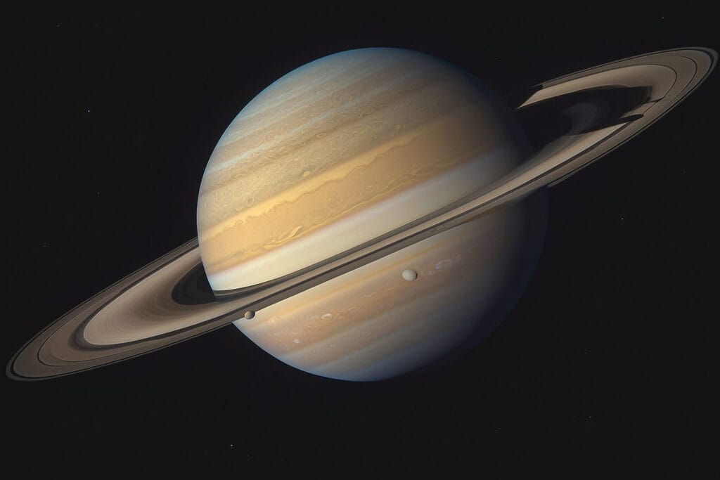 Planet with rings around it