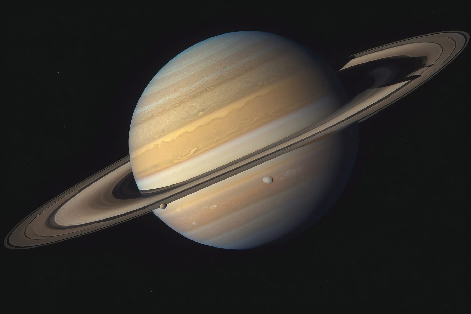Planet with rings around it