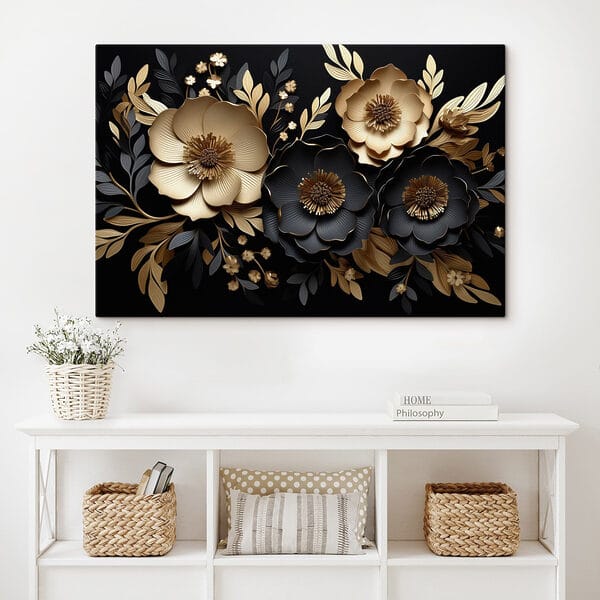 Obraz Elegantní květinové aranžmá na tmavém pozadí